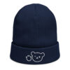 Black or Blue Organic ribbed beanie - Grin And Bear - Image 3